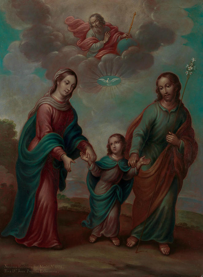 The Return of the Holy Family from Egypt Painting by Nicolas Enriquez