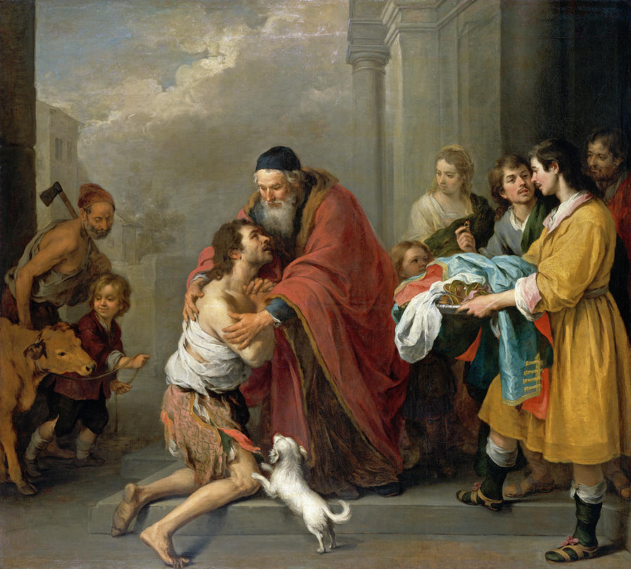 The Return of the Prodigal Son Painting by Bartolome Esteban Murillo