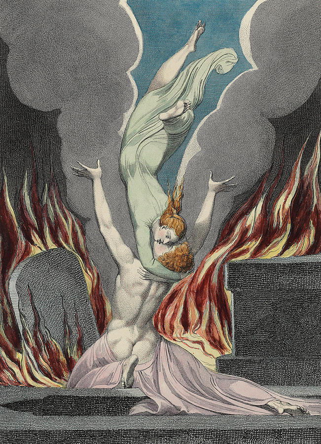 The Reunion of the Soul and the Body Painting by William Blake