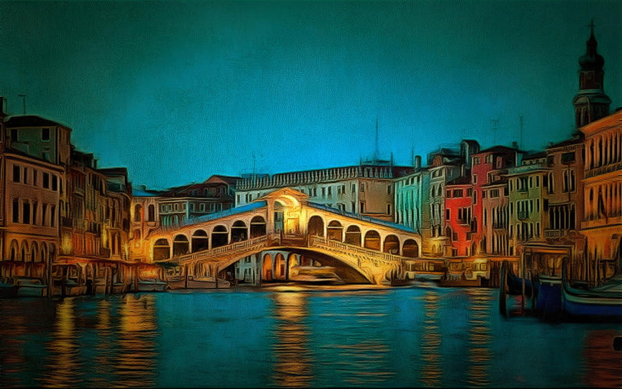 The Rialto Bridge Painting by Mario Carini - Fine Art America