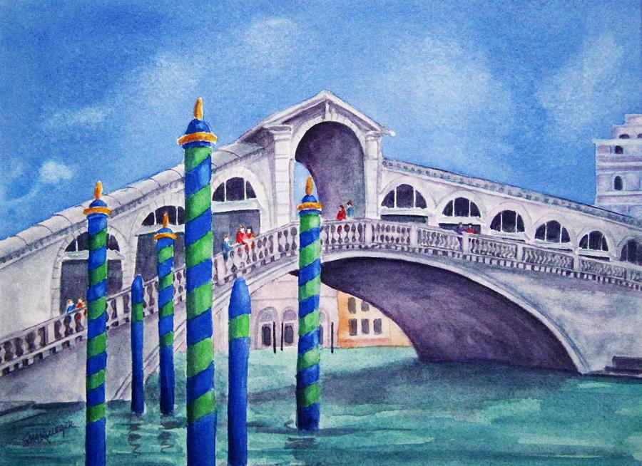 Venice Painting - The Rialto Bridge by Suzanne Krueger
