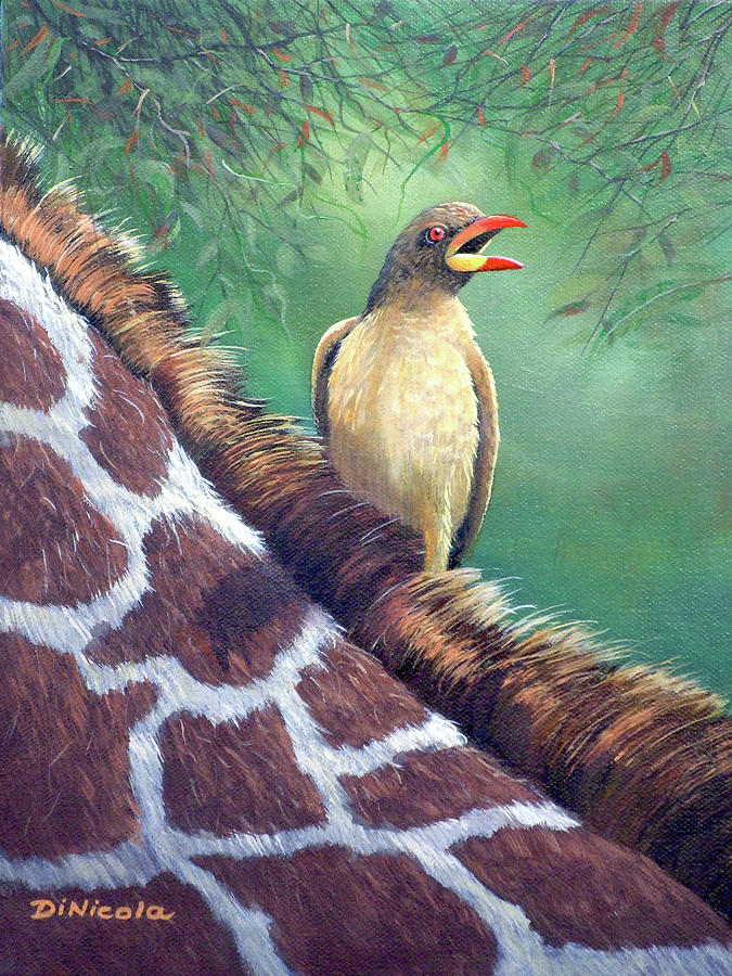 The Ride along - Oxpecker Painting by Anthony DiNicola