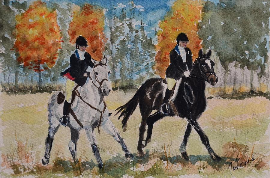 Horse Riders Painting - The Ride by Linda Freed