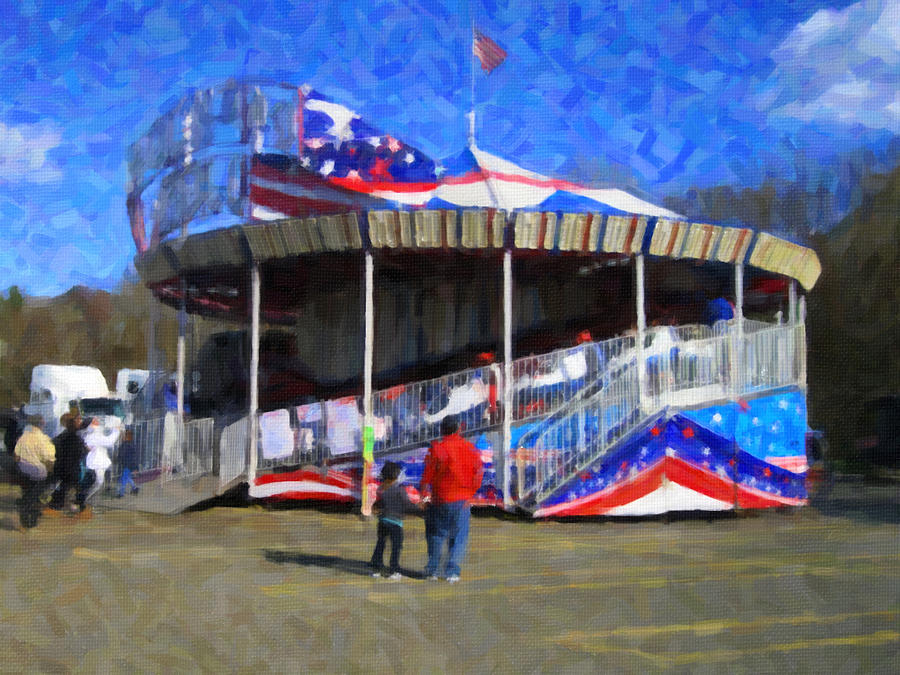 Red White And Blue Digital Art - The Ride of Patriots by David Zimmerman