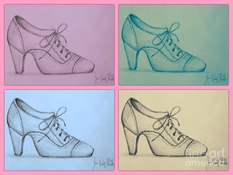 The Right Shoe Pop Art Drawing by Joan-Violet Stretch