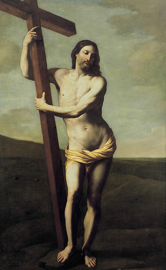 Guido Reni Photograph - The Risen Christ Embraced the Cross by Guido Reni