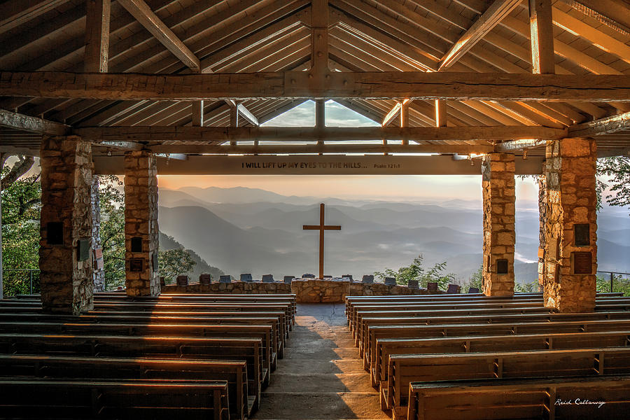 The Risen Sun Pretty Place Chapel Greenville SC  Great Smoky Mountains Art Photograph by Reid Callaway