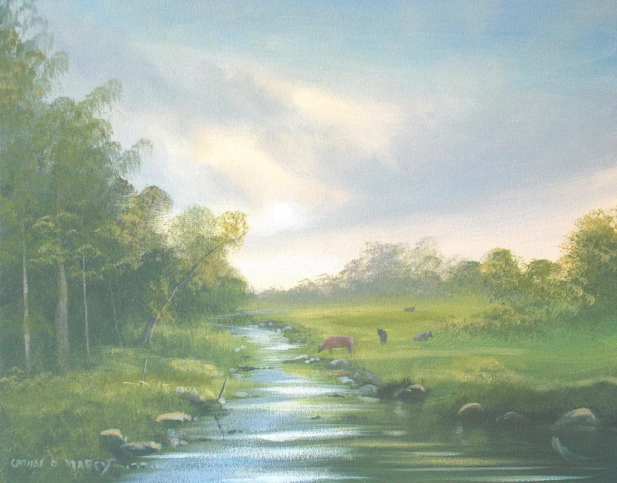 The River Bank Painting by Cathal O malley