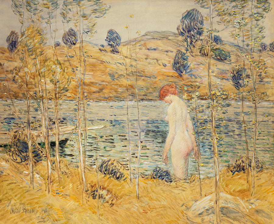 The River Bank Painting by Childe Hassam