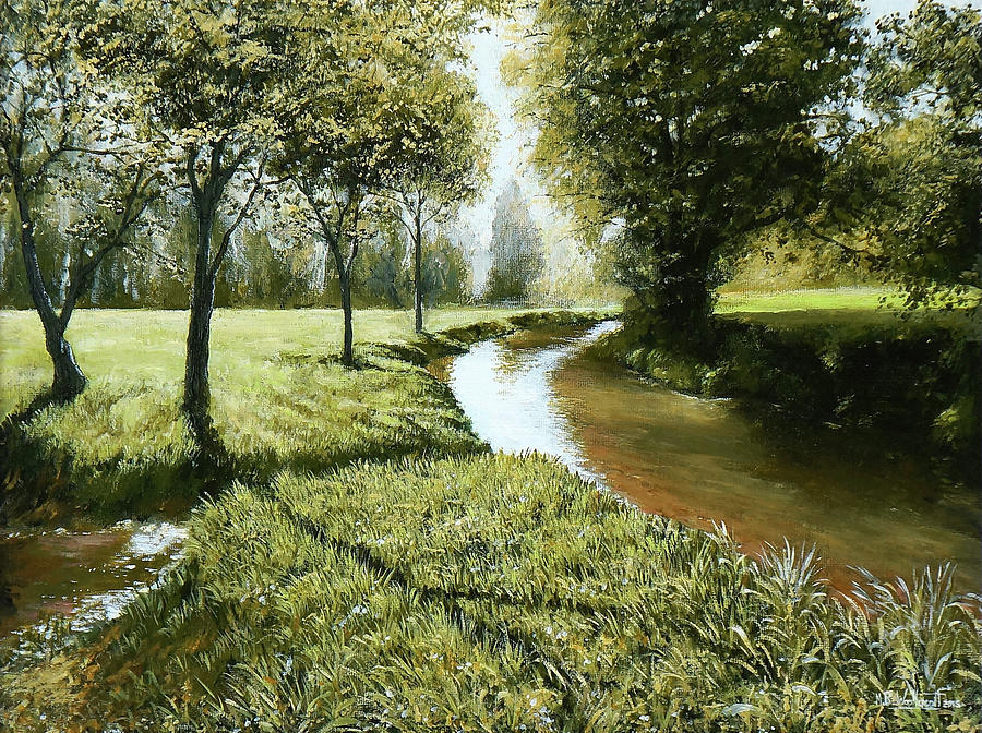 The River Barle, Exmoor - No.4 Painting by Mark Woollacott
