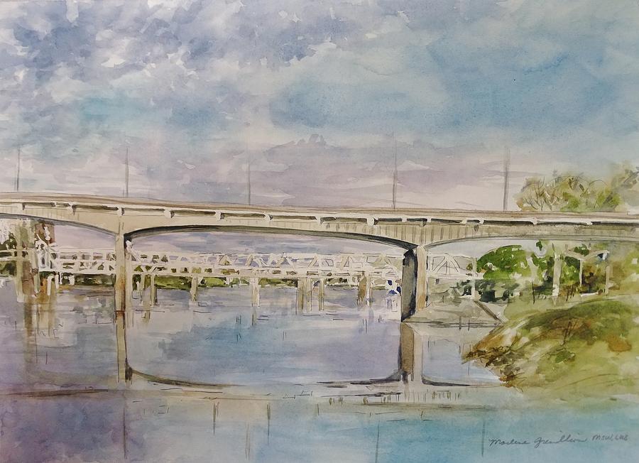 The River Bridges Painting by Marlene Gremillion