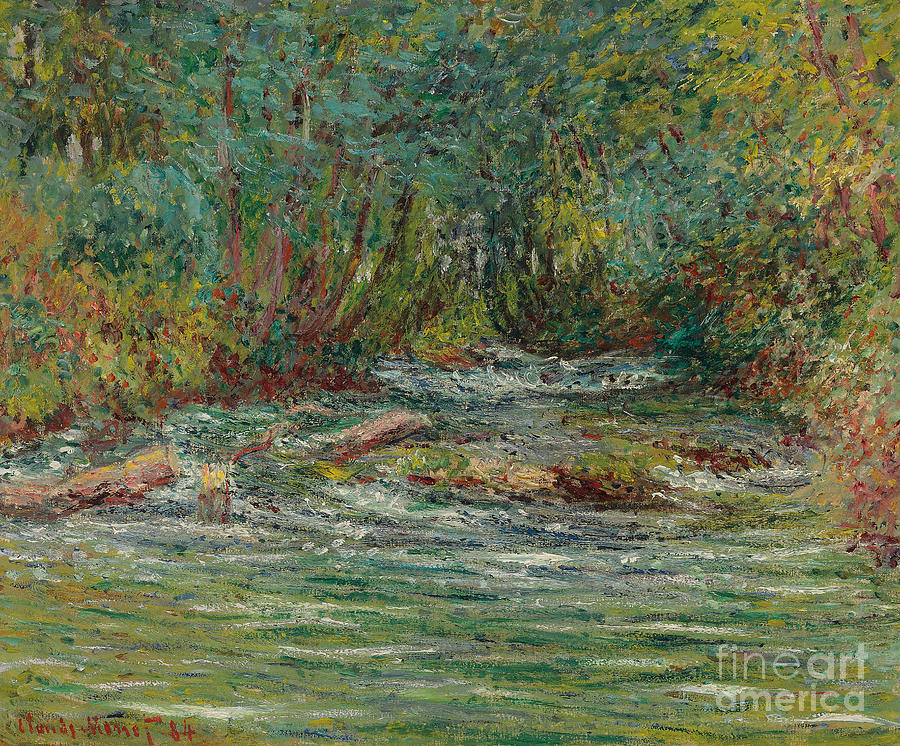 The River Epte at Giverny in Summer by Monet Painting by Claude Monet