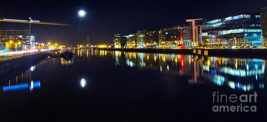 The River Liffey Night Romance Photograph by Alex Art Ireland | Fine ...