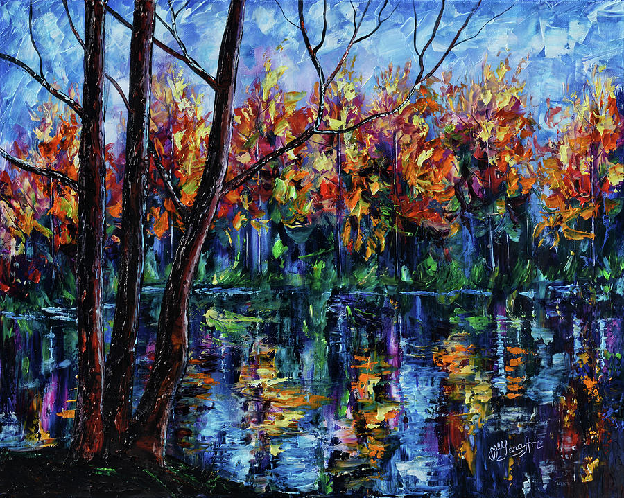 River of Blue  Painting by Lena Owens - OLena Art Vibrant Palette Knife and Graphic Design