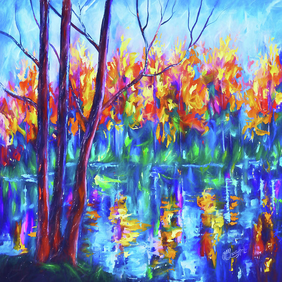 The River Song Digital Art by Lena Owens - OLena Art Vibrant Palette Knife and Graphic Design
