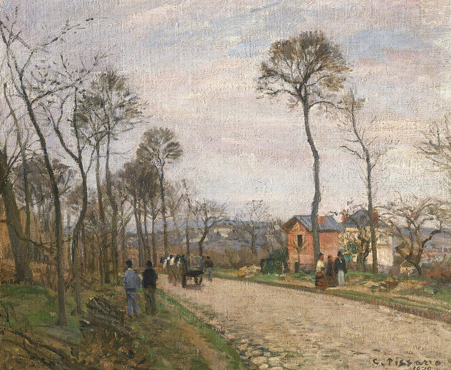 The Road from Louveciennes Painting by Camille Pissarro