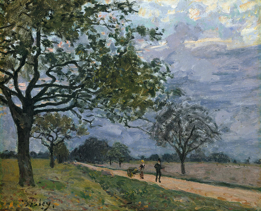 The Road from Versailles to Louveciennes Painting by Alfred Sisley