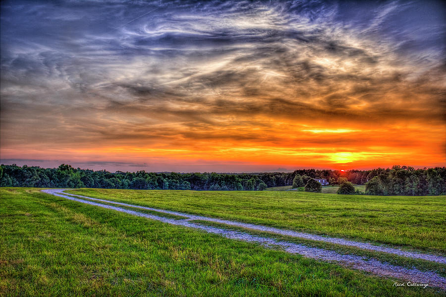Greensboro GA The Road Home Sunset Country Living Landscape Farming Art Photograph by Reid Callaway
