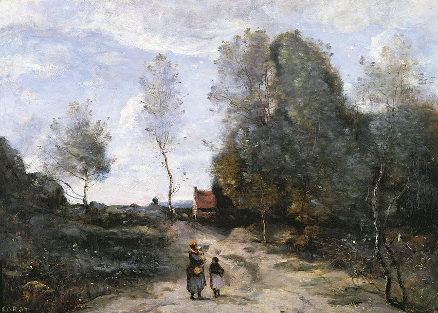 Landscape Painting - The Road by Jean Baptiste Camille Corot