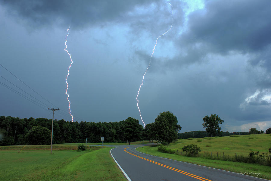 Greensboro GA The Road Less Traveled Daytime Lightning Walker Church Road Art Photograph by Reid Callaway