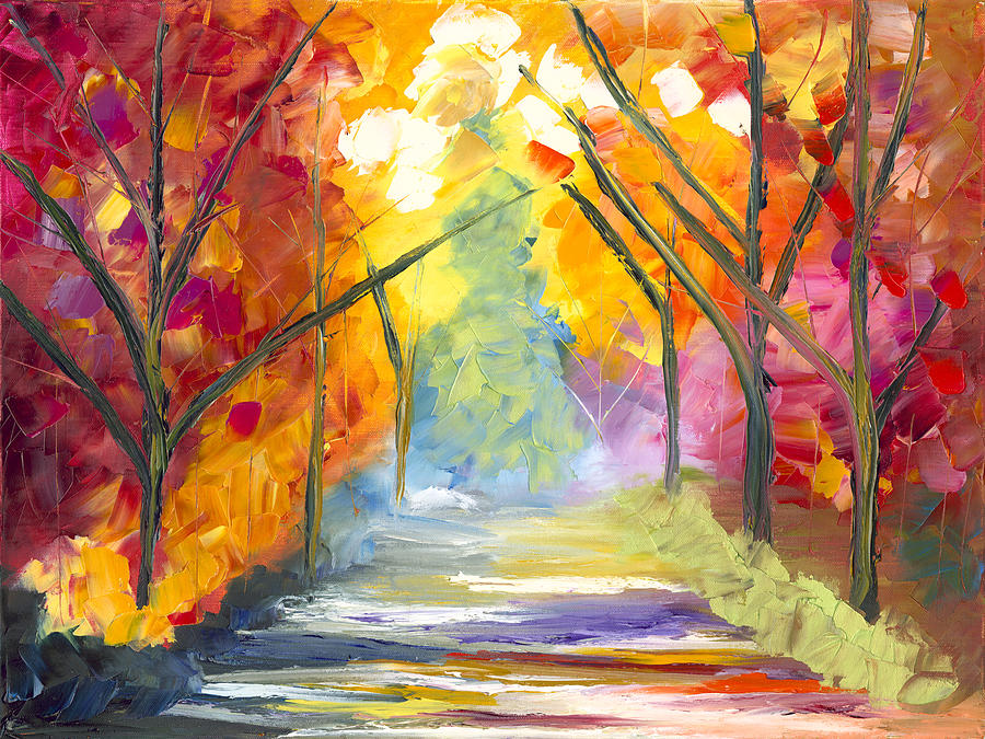 Tree Painting - The Road Less Traveled by Jessilyn Park