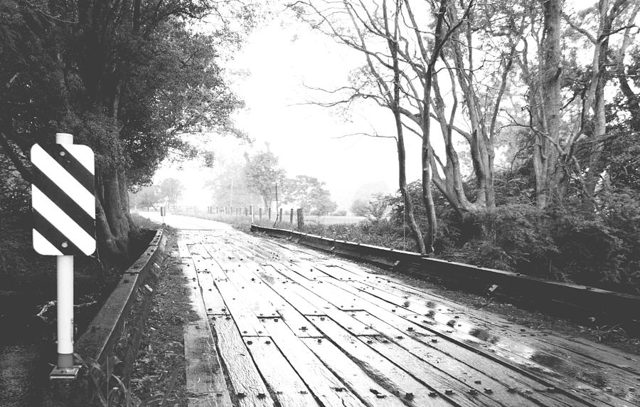 Black And White Photograph - The Road Less Travelled - Country Bridge by Virginia Halford