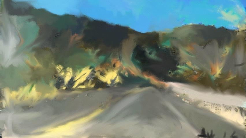 The Road Through Davis Mountains #2 Painting by Angela Weddle