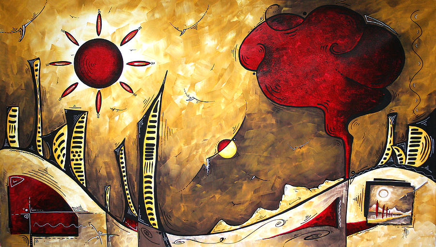 Urban Painting - THE ROAD TO LIFE Original MADART Painting by Megan Duncanson