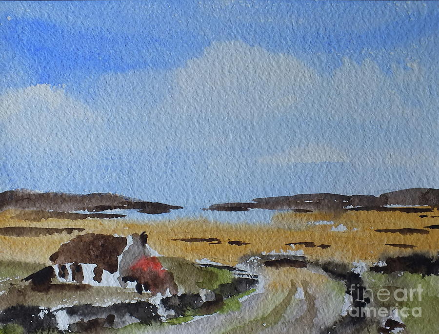 The Road to Omey Island, Galway Painting by Val Byrne