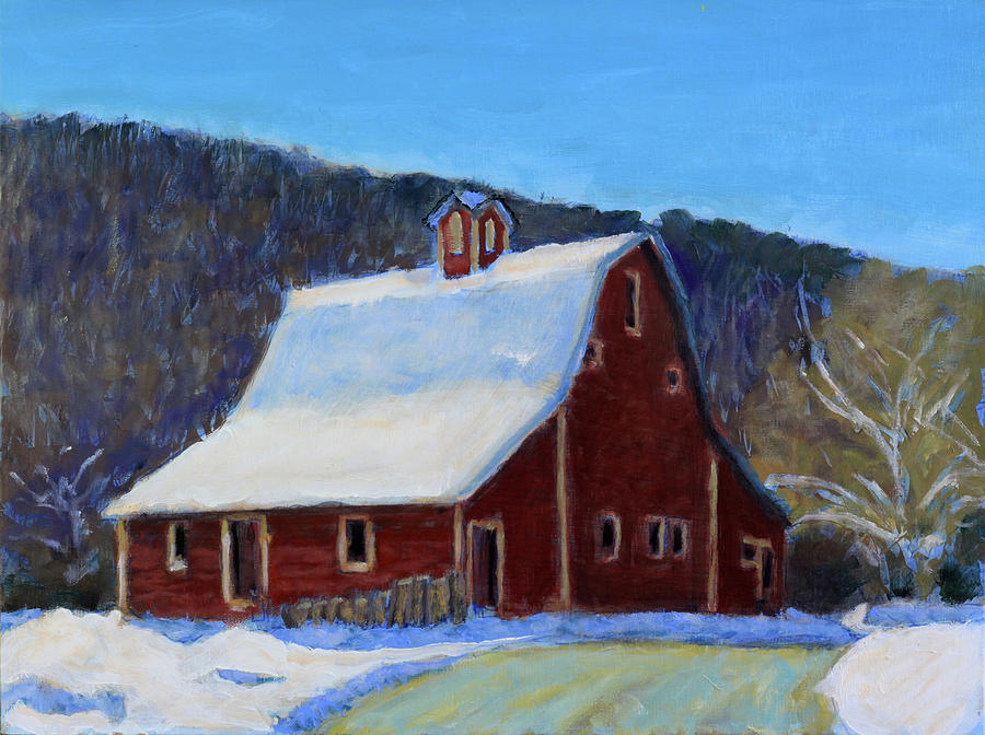 The Road to Red Barn Painting by David Zimmerman