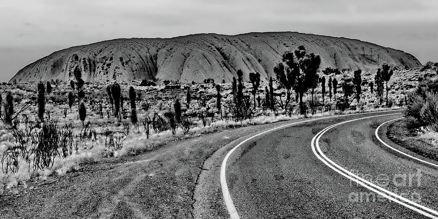 The Road to Uluru BW Photograph by Tim Richards
