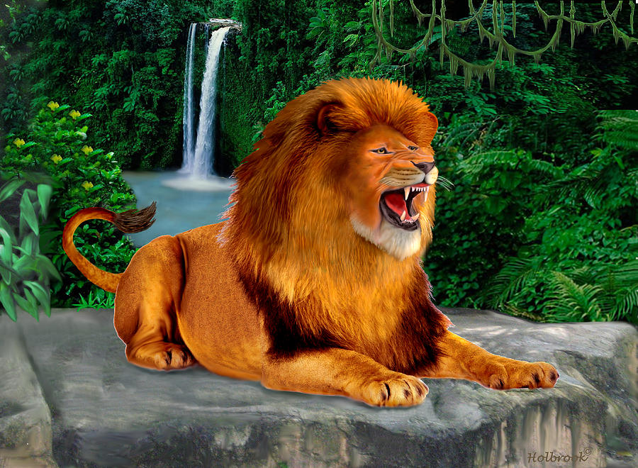 The Roaring Lion King Digital Art by Glenn Holbrook