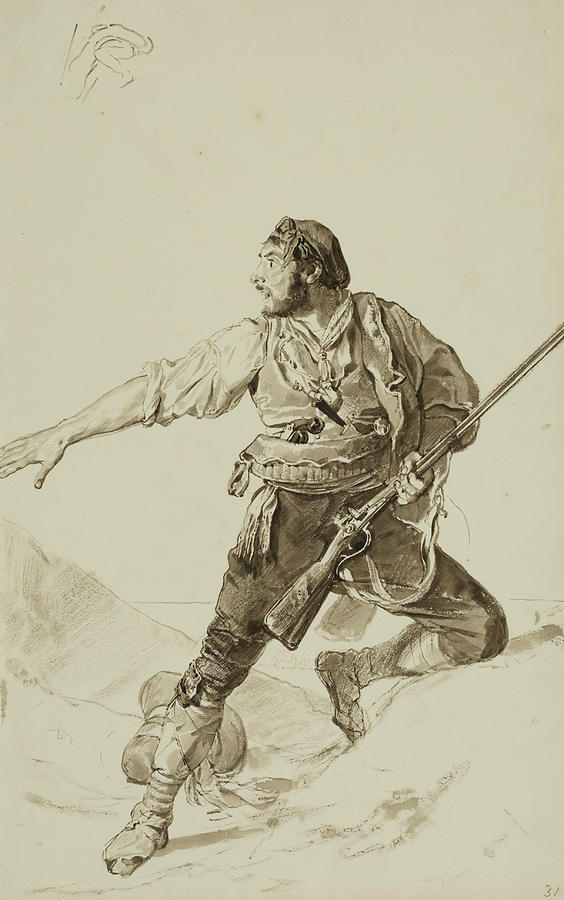 The Robber  Drawing by Karl Bryullov