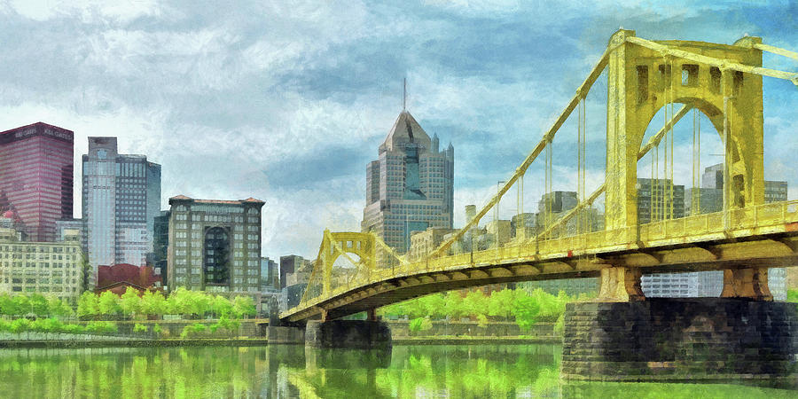 The Roberto Clemente Bridge in Pittsburgh Digital Art by Digital Photographic Arts