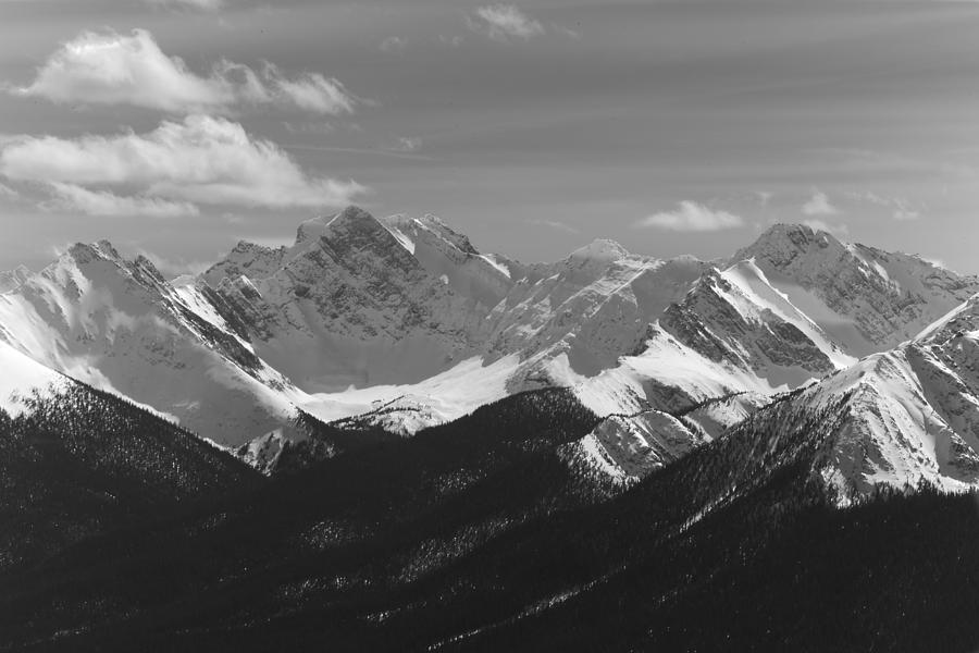 Mountain Photograph - The Rockies - B/W by Josef Pittner