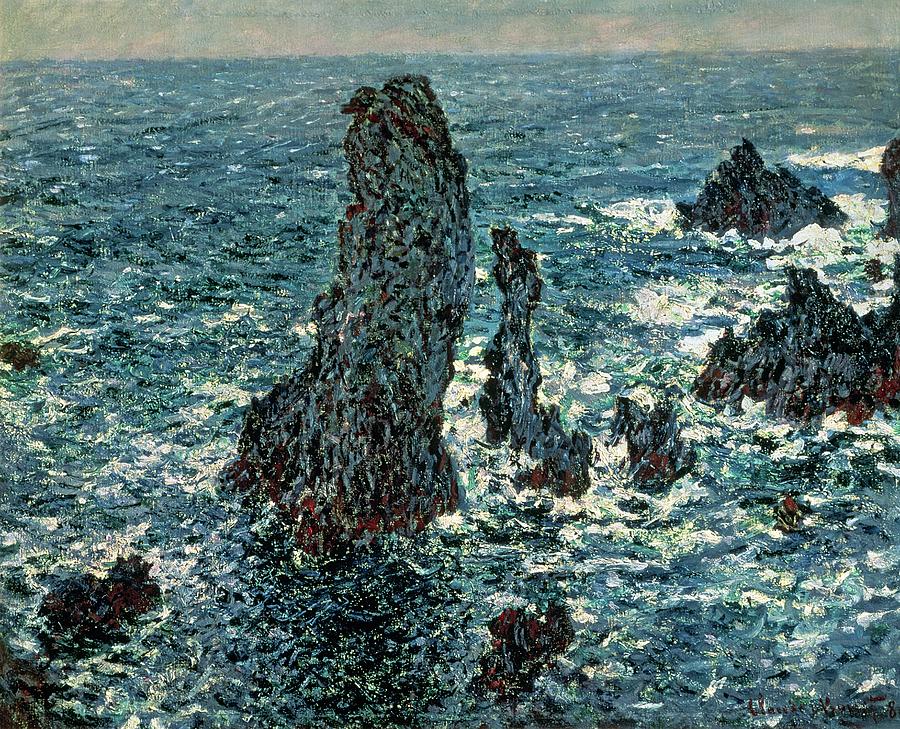 Claude Monet Painting - The Rocks at Belle Ile by Claude Monet