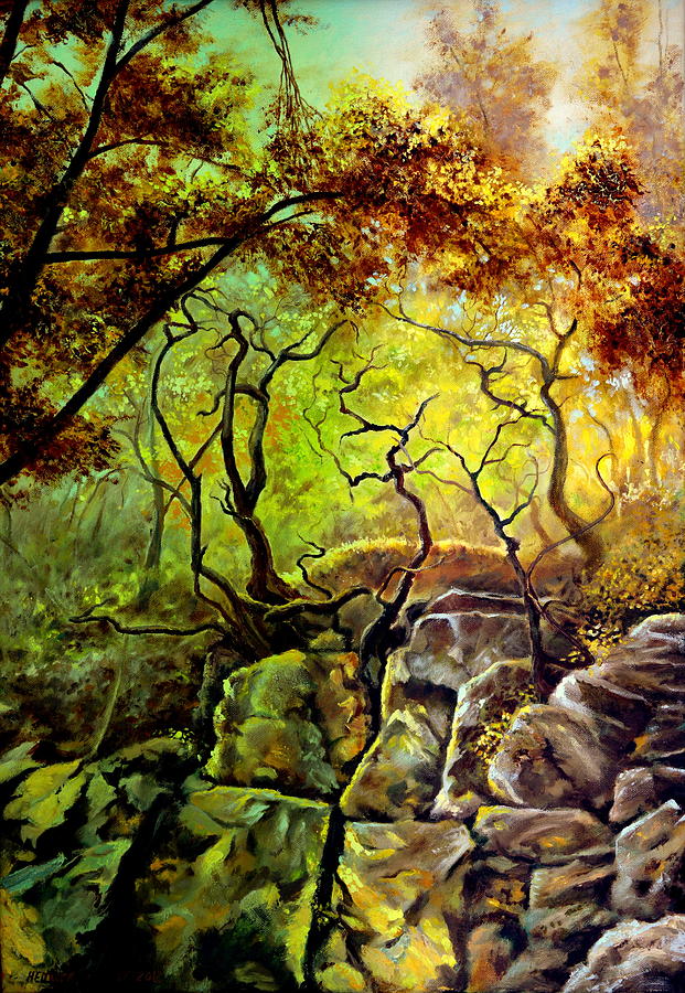 Tree Painting - The Rocks in Starachowice by Henryk Gorecki