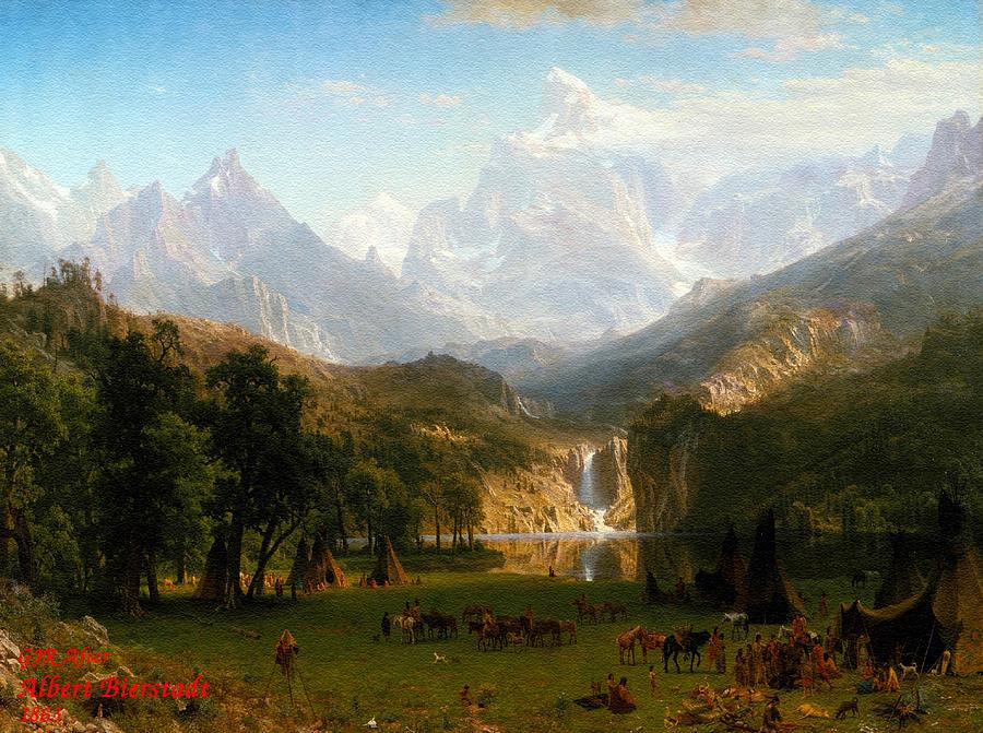 Gustave Courbet  Digital Art - The Rocky Mountains - After And Inspired By Albert Bierstadt - Original Painted In 1863 L A S #1 by Gert J Rheeders