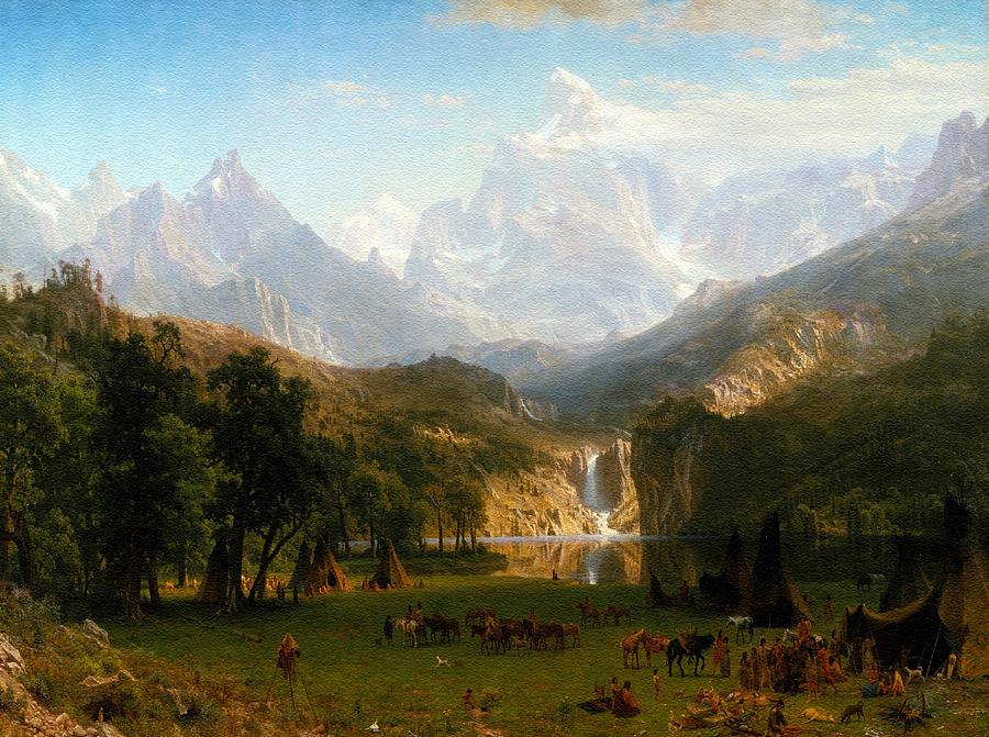 Gustave Courbet  Digital Art - The Rocky Mountains - After And Inspired By Albert Bierstadt - Original Painted In 1863 L B by Gert J Rheeders