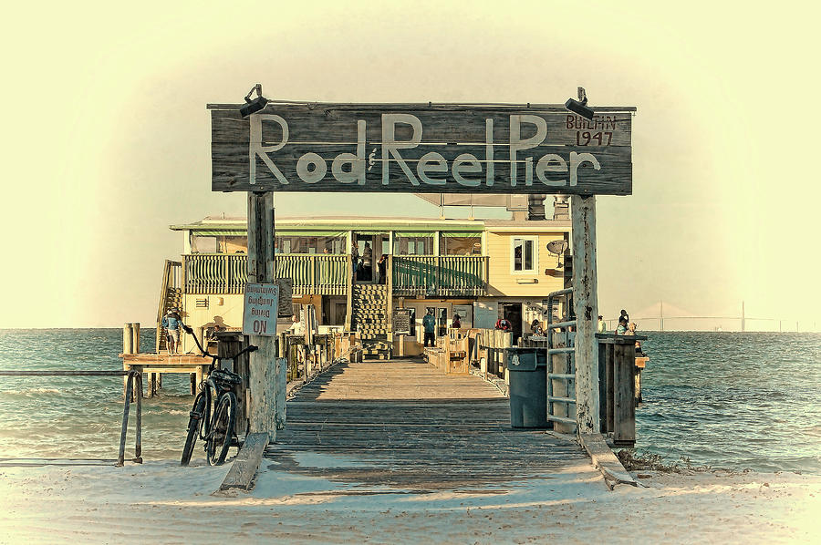 Vintage Photograph - The Rod And Reel Pier Vintage   by HH Photography of Florida
