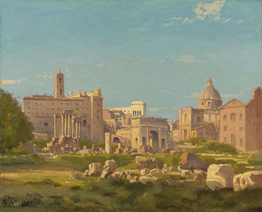 The Roman Forum Painting by Henri-Joseph Harpignies
