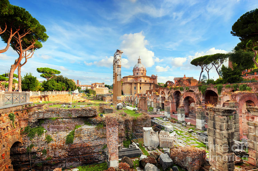 The Roman Forum, Italian Foro Romano in Rome, Italy Photograph by Michal Bednarek