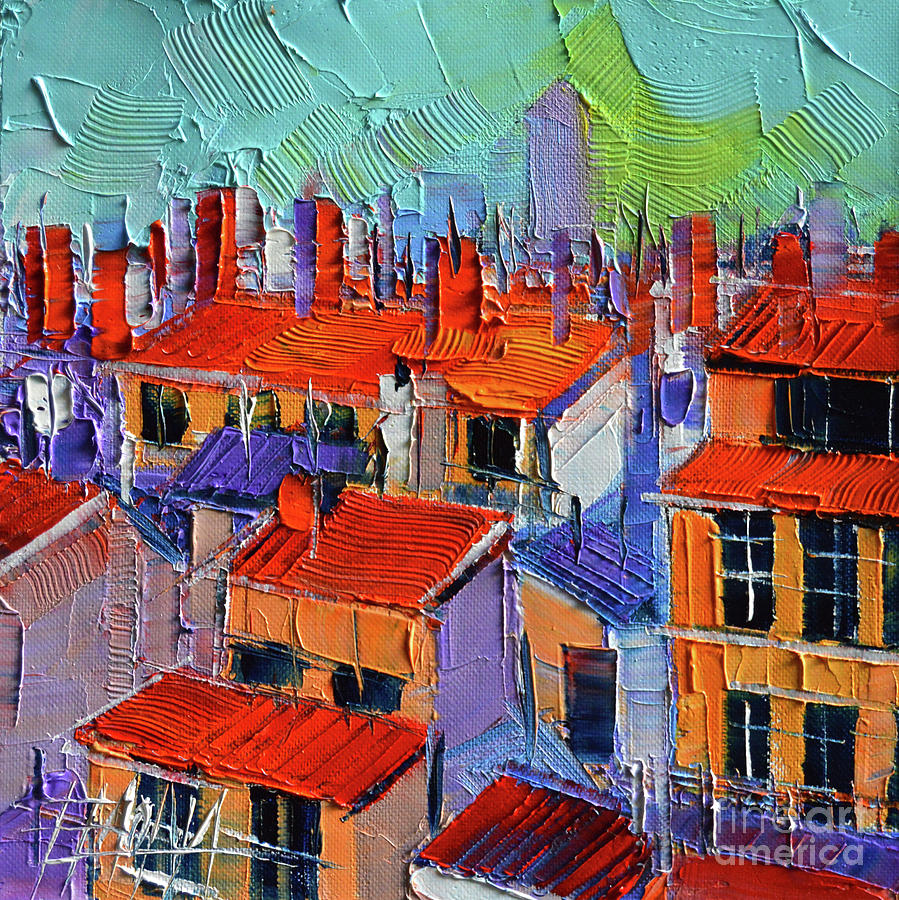 The Rooftops Painting by Mona Edulesco