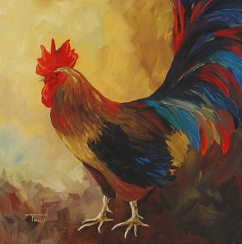 Rooster Painting - The Rooster II  by Torrie Smiley