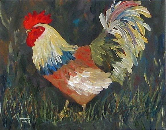 Rooster Painting - The Rooster  by Torrie Smiley