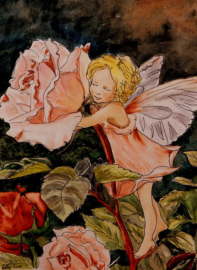 The Rose Fairy After Cicely Mary Barker Painting by Betty-Anne McDonald