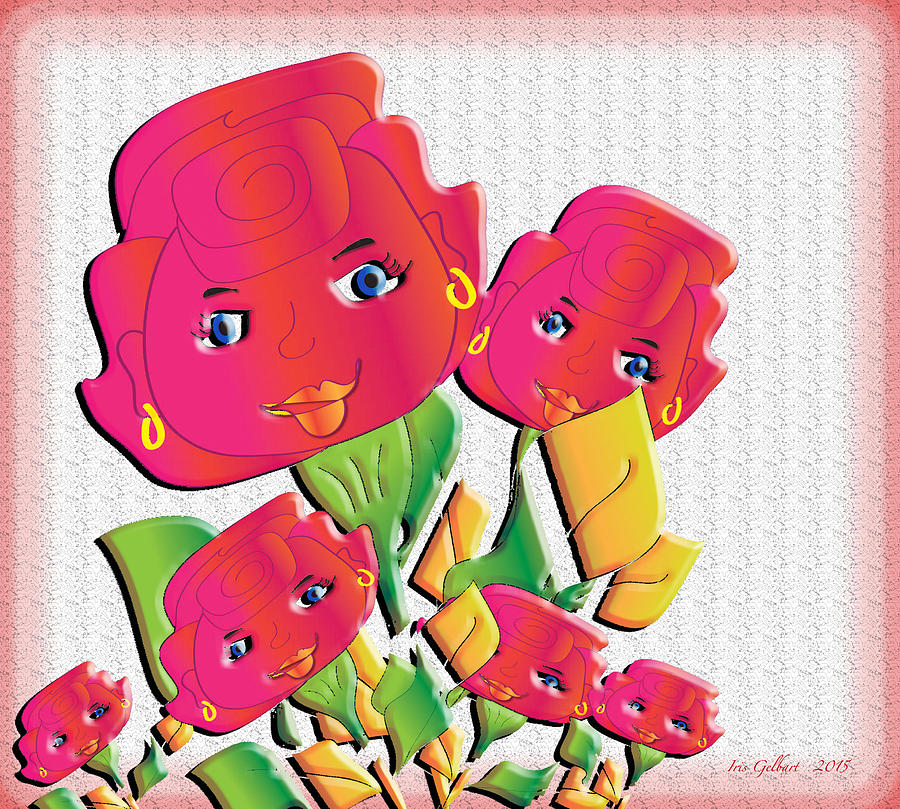 The Rose Family 2 Digital Art by Iris Gelbart