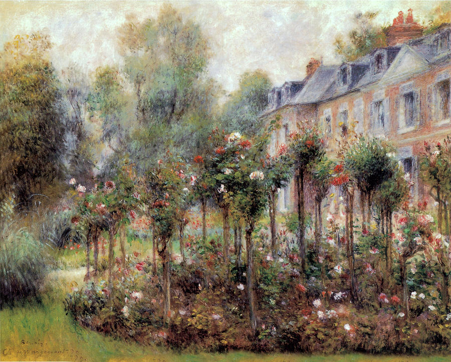 The Rose Garden at Wargemont Photograph by Pierre Auguste Renoir