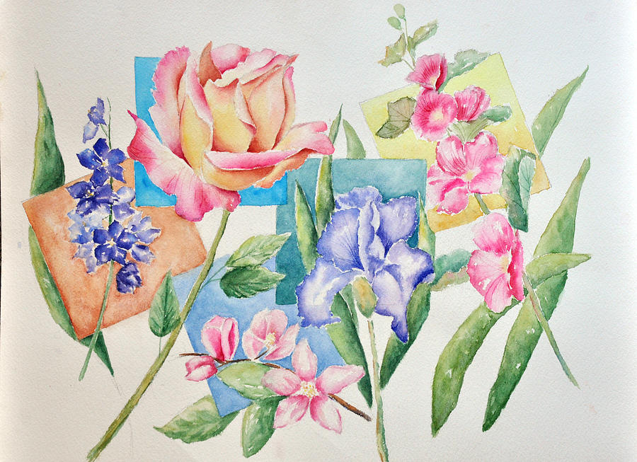 Spring Painting - The Rose is Queen by Sandy Fisher
