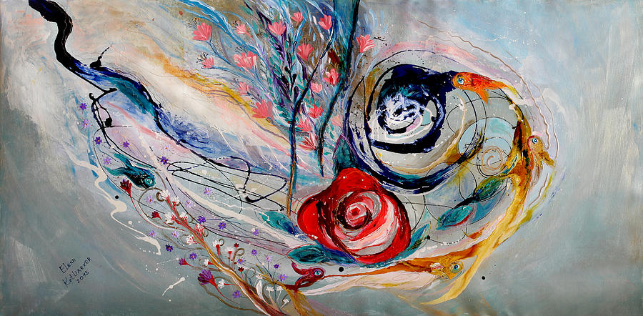 The Rose of Chagall Painting by Elena Kotliarker